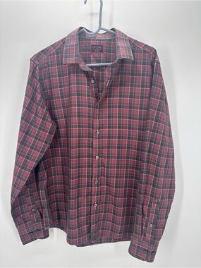 Untuckit Long Sleeve Button Up Men’s Large Check Shirt 100% Cotton